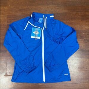 Charles river blue windbreaker with detachable hood